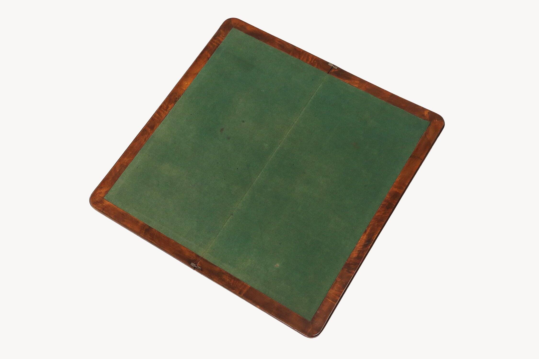 Victorian Burl Wood Folding Card Table, UK, 19th Century