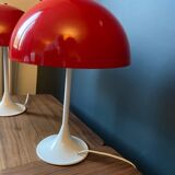 Paire de lampes métal rouge