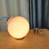 Small white globe table lamp