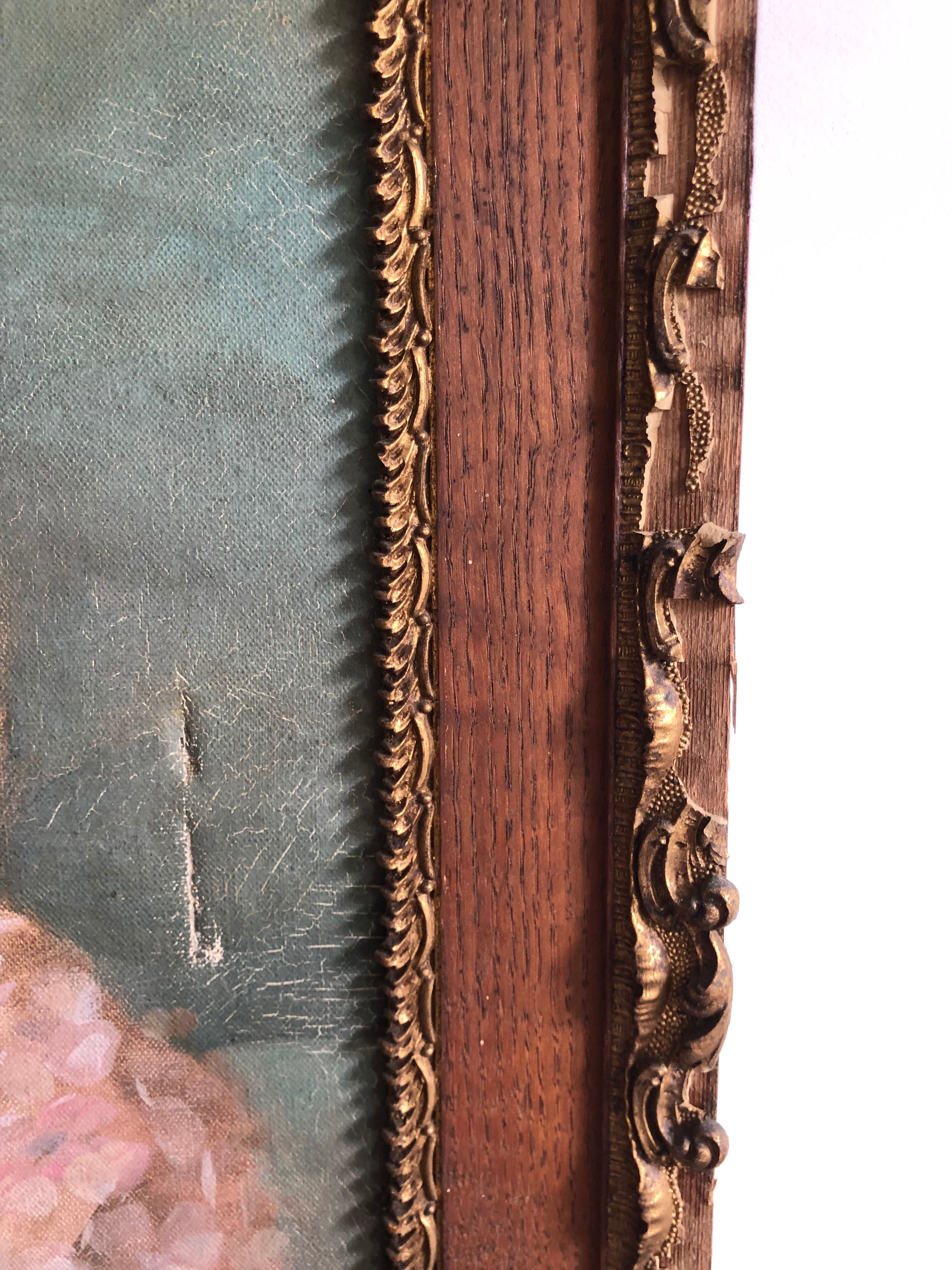 Oil on canvas ancient flowers