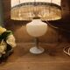 white bedside lamp with lace and opaline bohemian chic