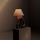 Sculptural lamp made of olive wood, around 1960.