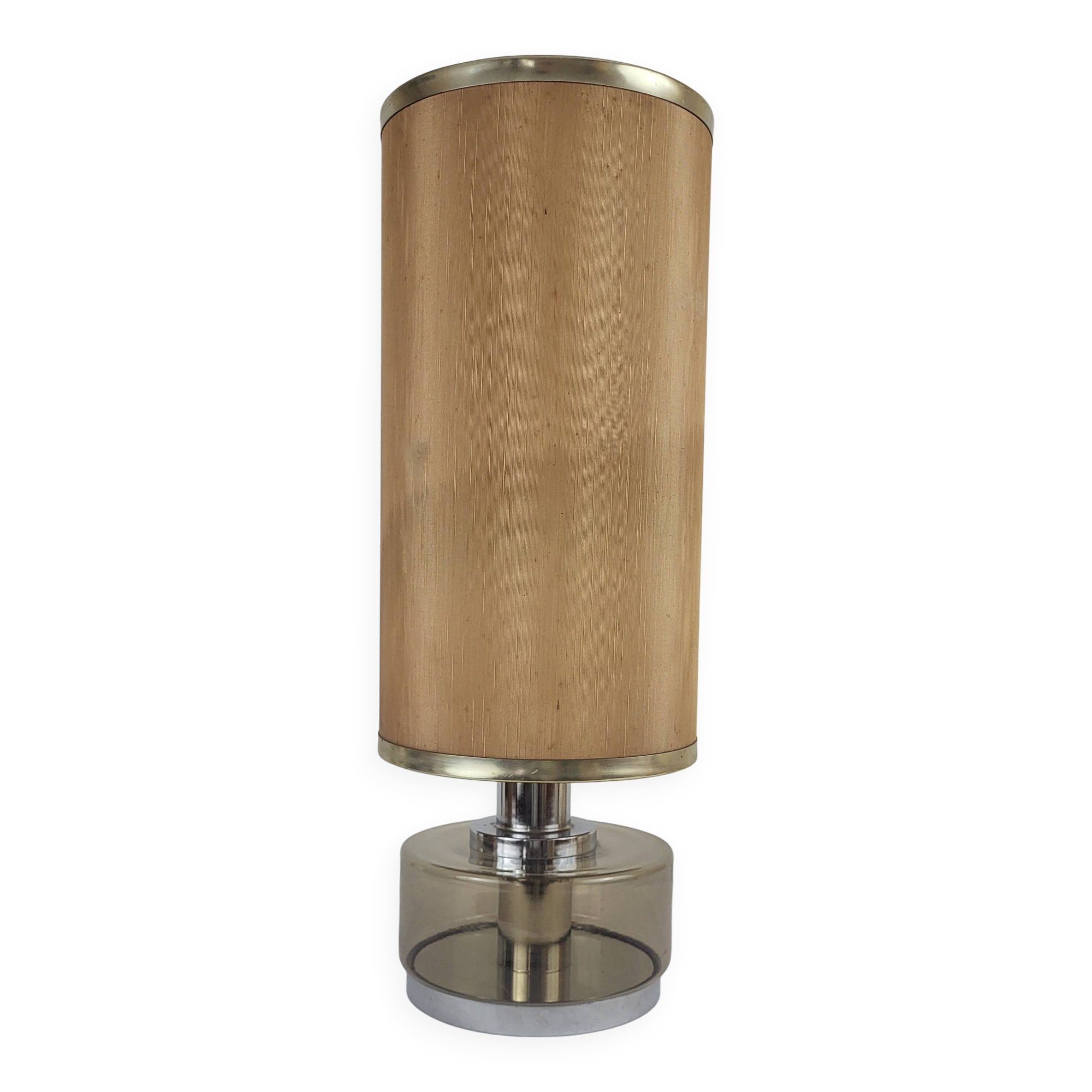 Smoked glass lamp from the 70s