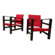 paire de fauteuils safari en chêne, 1950