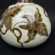 Tharaud Limoges, round vase with hand-painted foliage decoration, Art Nouveau