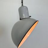 Industrial Grey Enamel Factory Pendant Lamp, 1960s