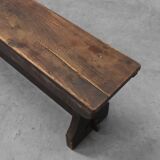 Rustic wooden bench in Wabi Sabi style, France 1900s