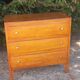 Vintage beech chest of drawers with 3 drawers from the 1950s.