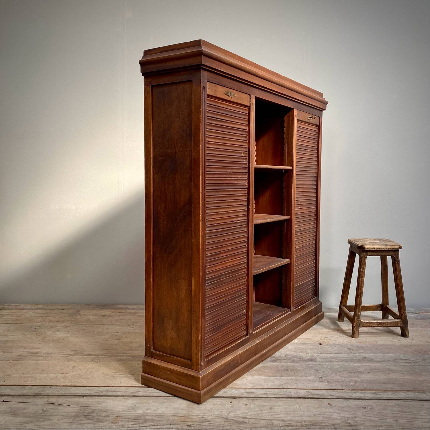 Louvered filing cabinet
