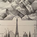 Lithograph engraving on the mountain of 1897