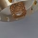 Danish hanging lamp made of glass, metal and with amber colored prisms