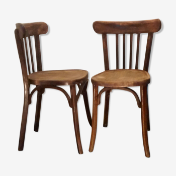 Paire de chaises bistrot Baumann anciennes