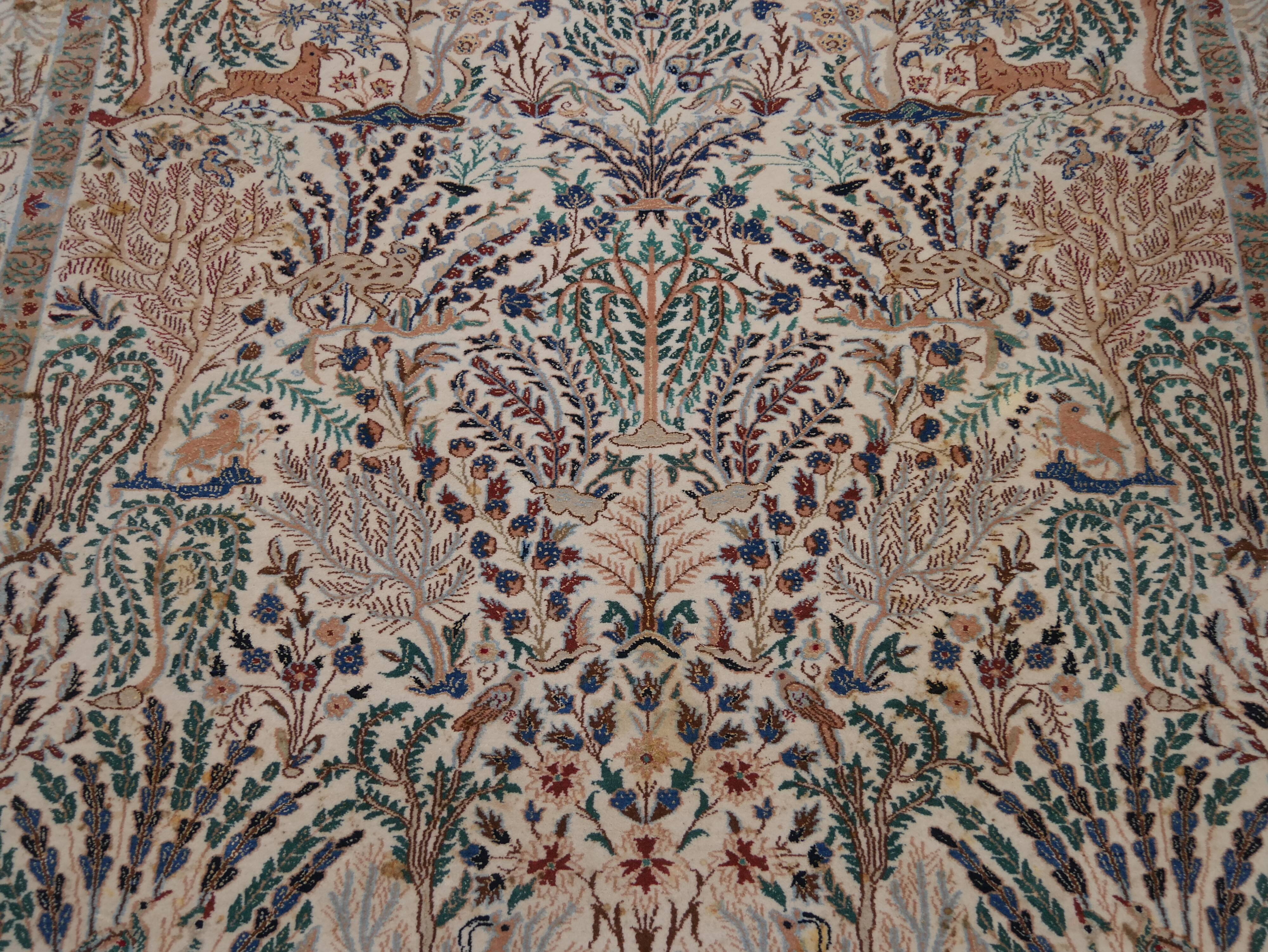 Tapis d'orient persan fait main vintage nain 160x272cm