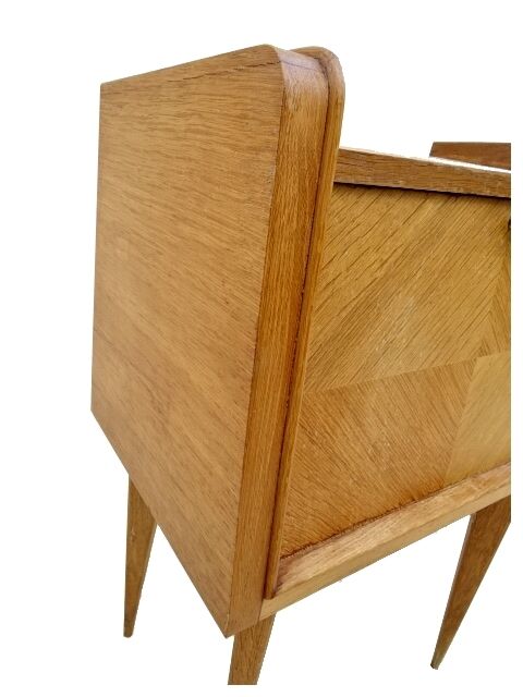 Vintage bedside table 1950 clear solid wood