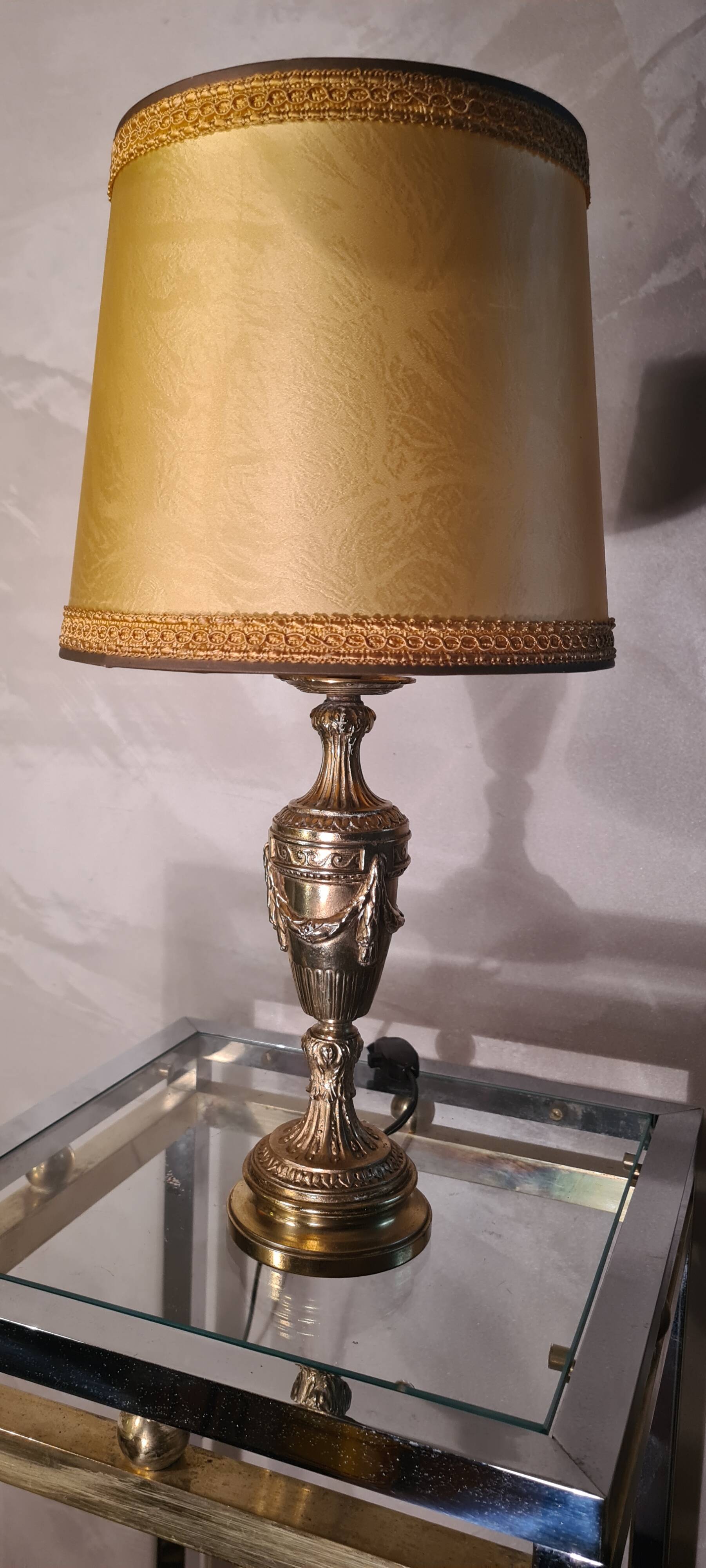 very beautiful empire lamp, 1960 gold chrome steel small trace of normal wear, 31x20