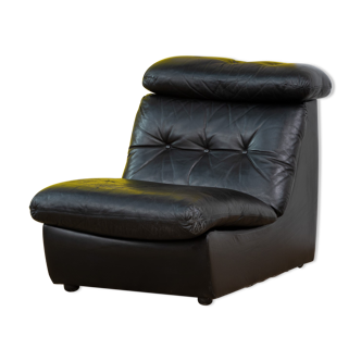 Vintage Scandinavian leather fireside chair – 75 cm