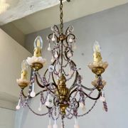 Lustre italien opaline rose