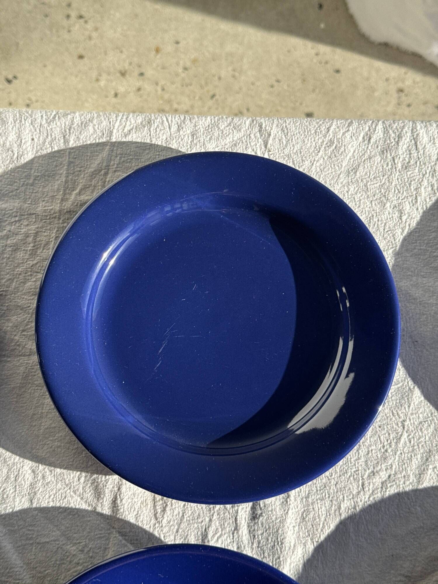 Set of 12 vintage blue ceramic plates D23