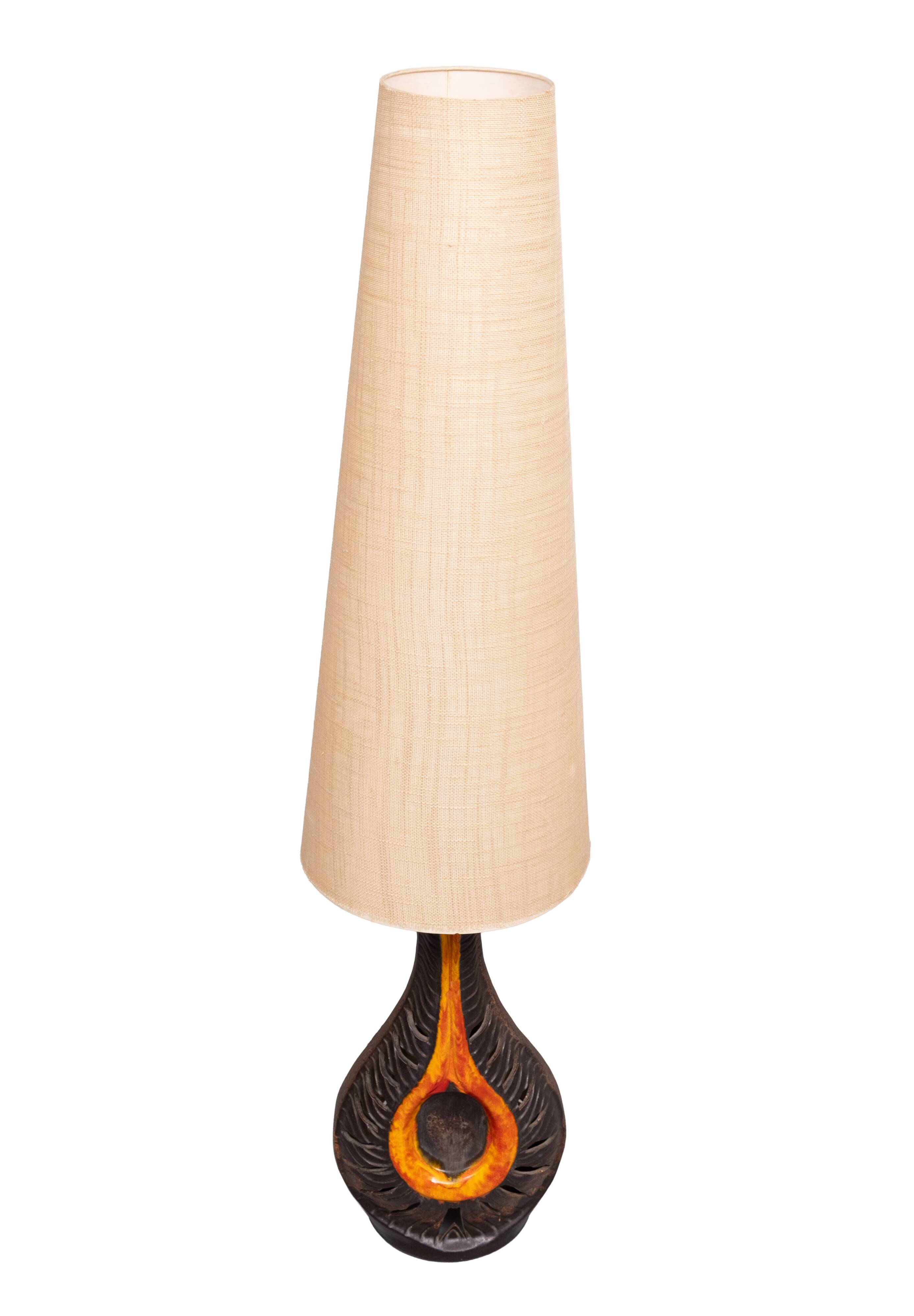 Large Fat Lava Ceramic Floor lamp by Walter Gerhards for West Germany 1970s