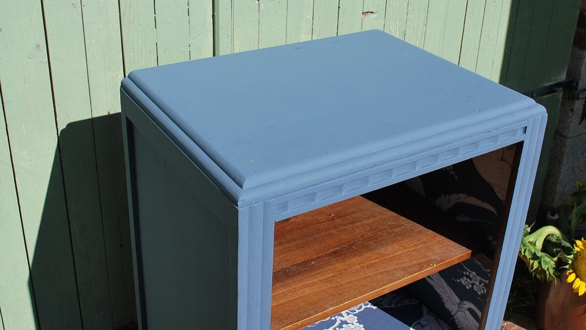 Buffet haut art deco rénové bleu
