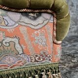 Paire de fauteuils Napoléon III en tissu Etro, France, fin XIXe