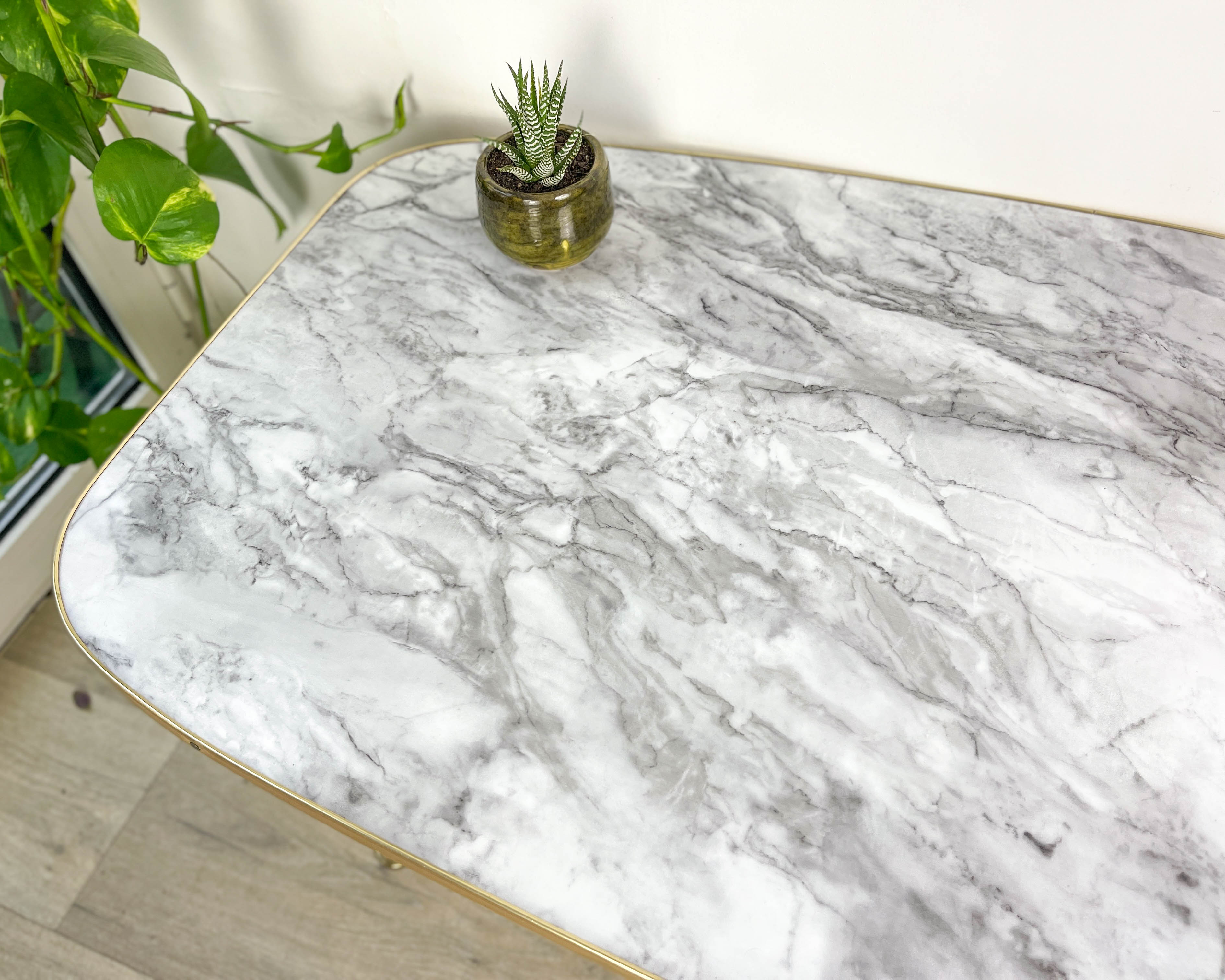 Vintage coffee table 1970 marble effect