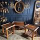 Coffee Table And Pair Of Sofa Ends From The 70s In Bamboo - 20th Century