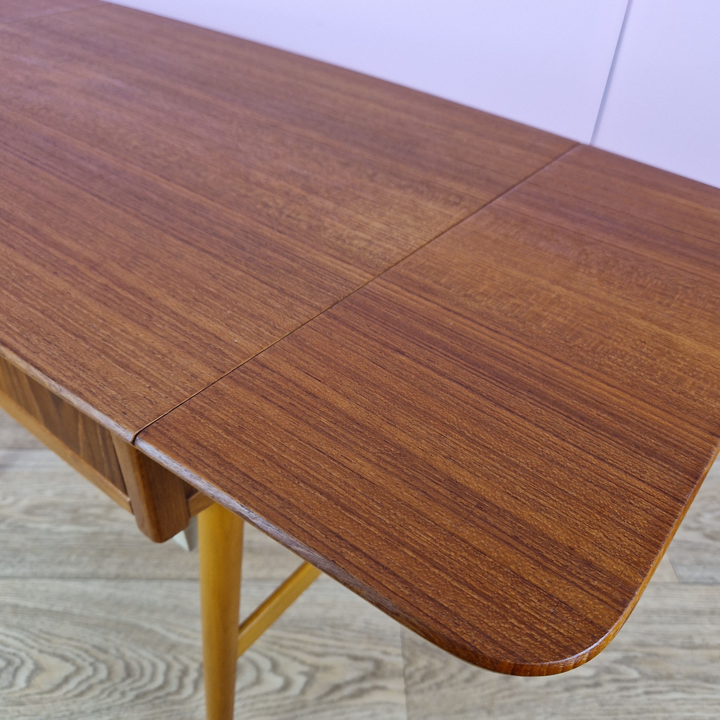 Danish Modern Teak Foldable Sewing Table, 1960s
