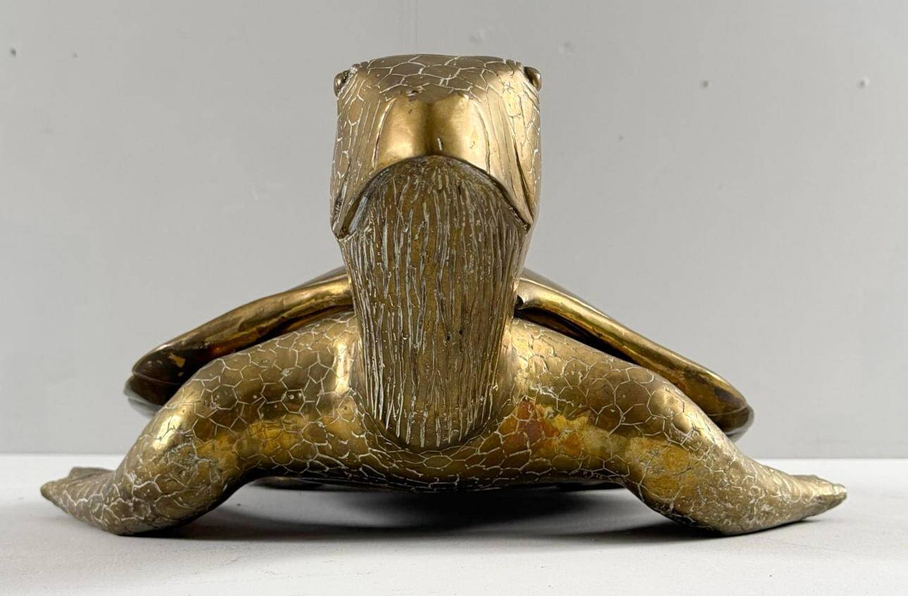 Hollywood Regency, brass turtle sculpture/box, France, 1970s