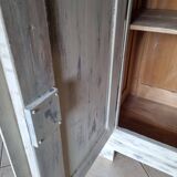 1920s low cabinet in white patinated pine