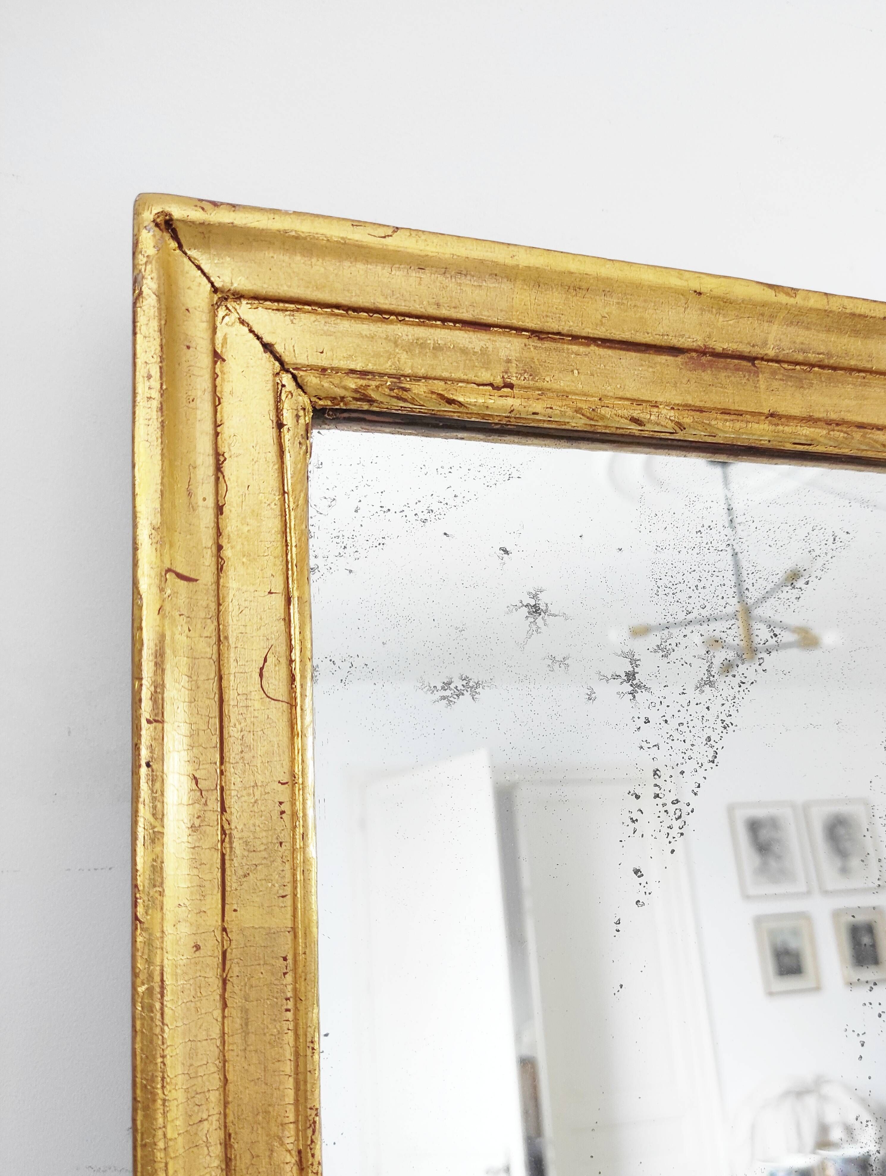 Miroir bois doré 19e 38,5 x 33 cm