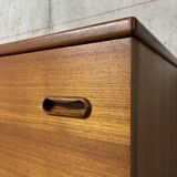 Double enfilade commode with 6 drawers, vintage Scandinavian from the 1960s.