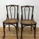 Set 2 chaises bistrots en bois courbé et cannage