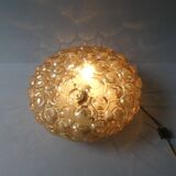 Amber glass ceiling light from the 70s