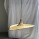 Small suspension, rattan luminaire in hat shape D:60cm