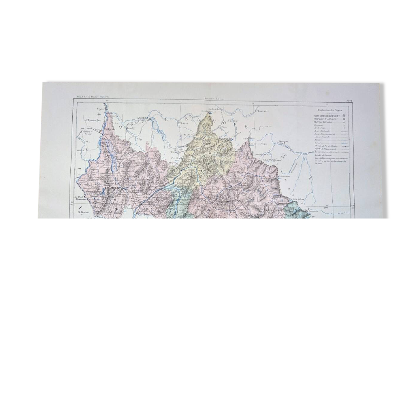 Savoie, map printed in 1883.