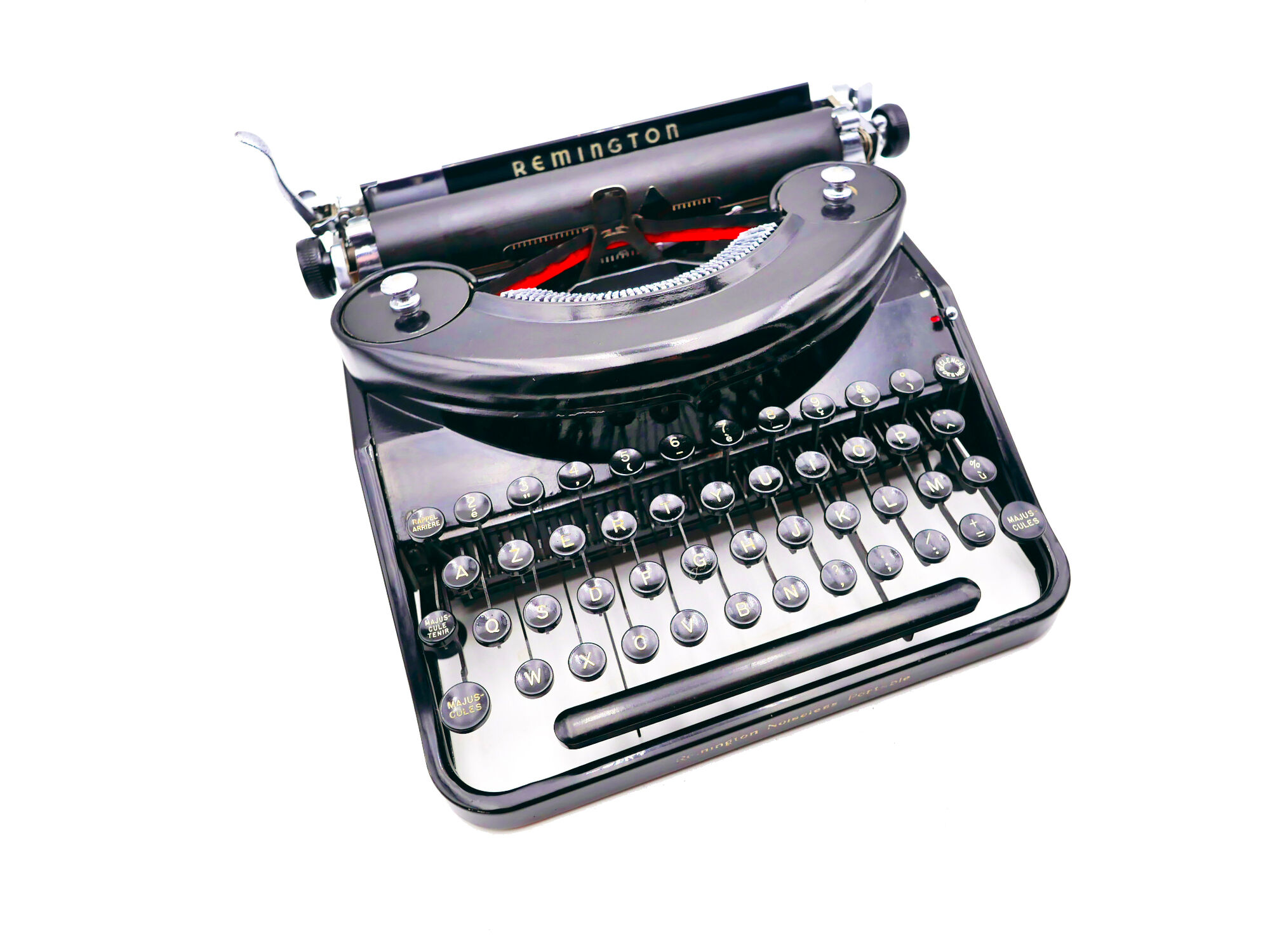 Machine à écrire Remington Noiseless Portable révisée ruban neuf 1932