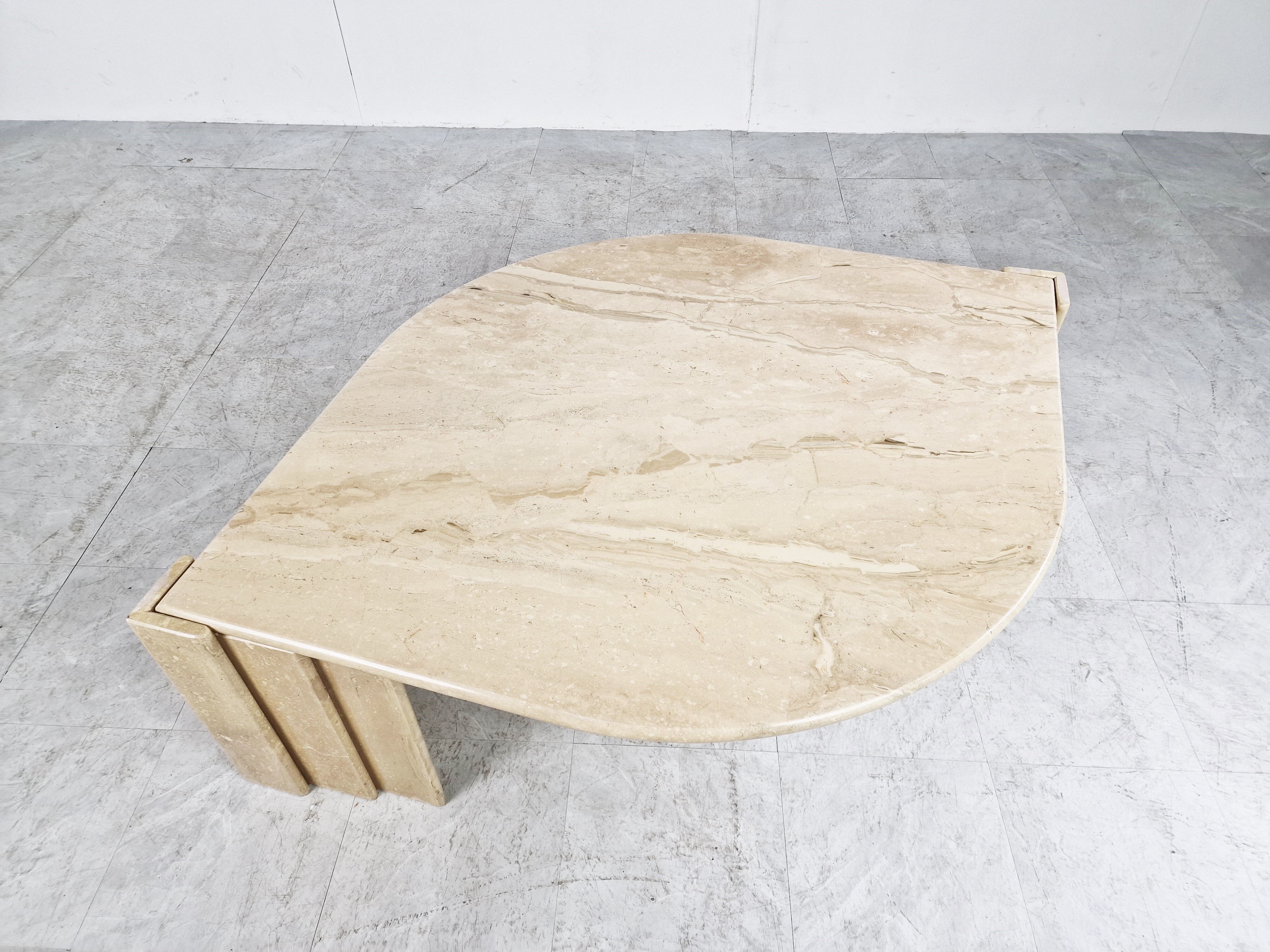 Vintage travertine coffee table, 1970s