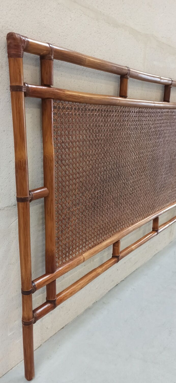 Traditional bamboo and cane headboard, 70's