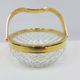 Transparent crystal basket with a gold-plated metal handle, Walther Glas, G