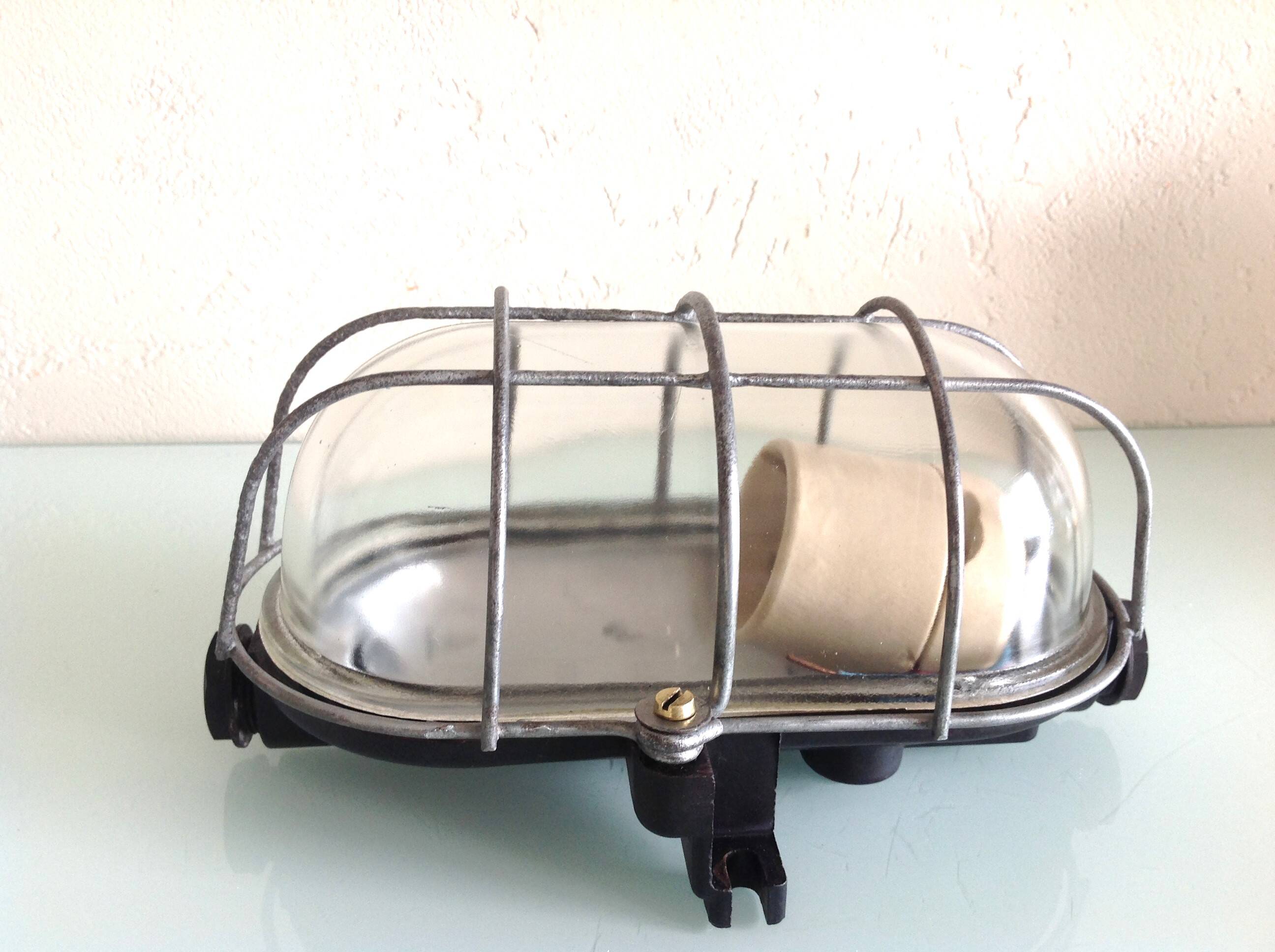 Industrial style porthole wall light, 50s-60s