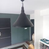 Black hammered metal pendant light