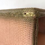 60s pink and gold Lloyd loom bedside table