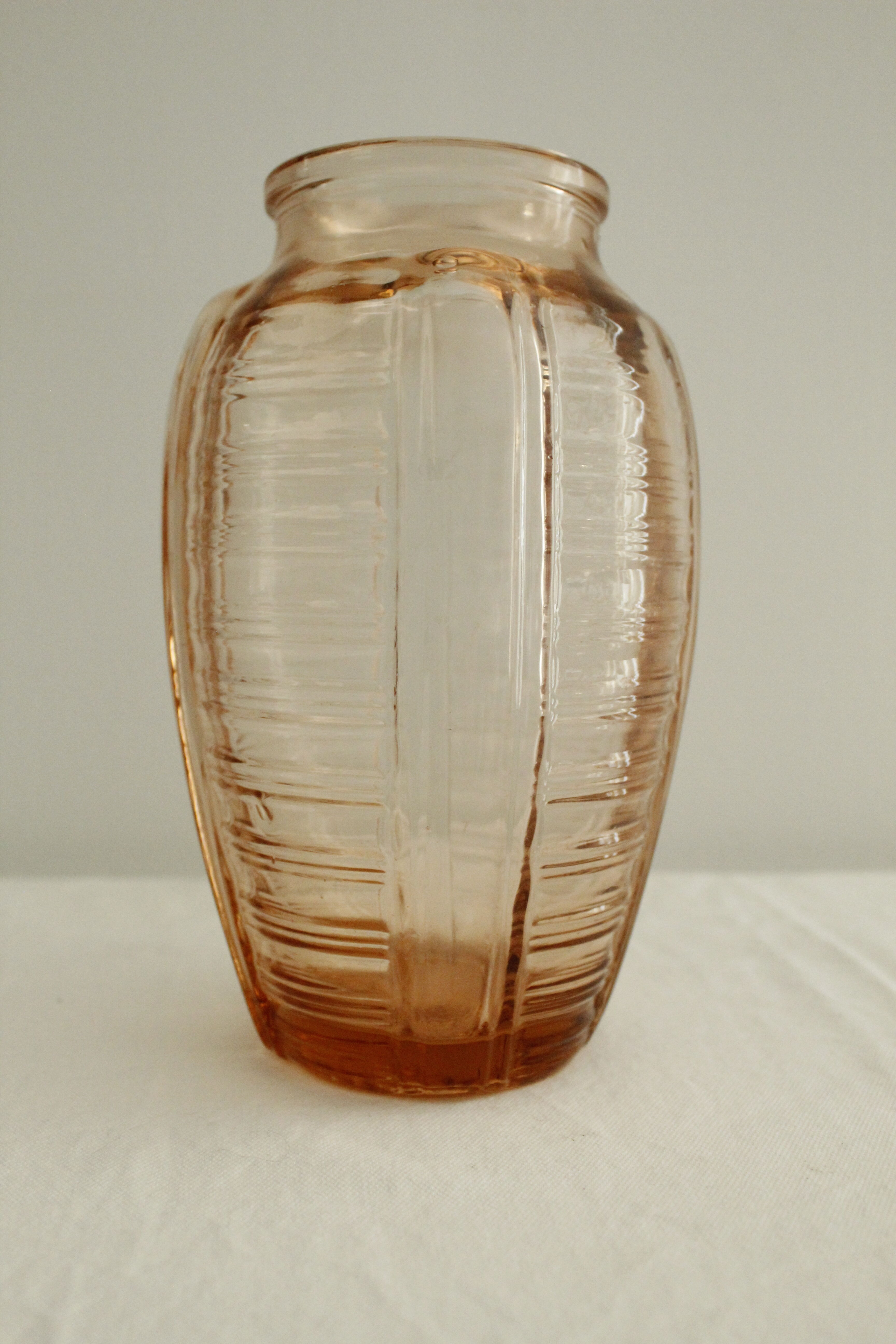 Art Deco vase pink glass