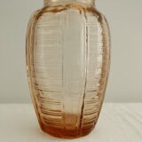 Vase art déco verre rose