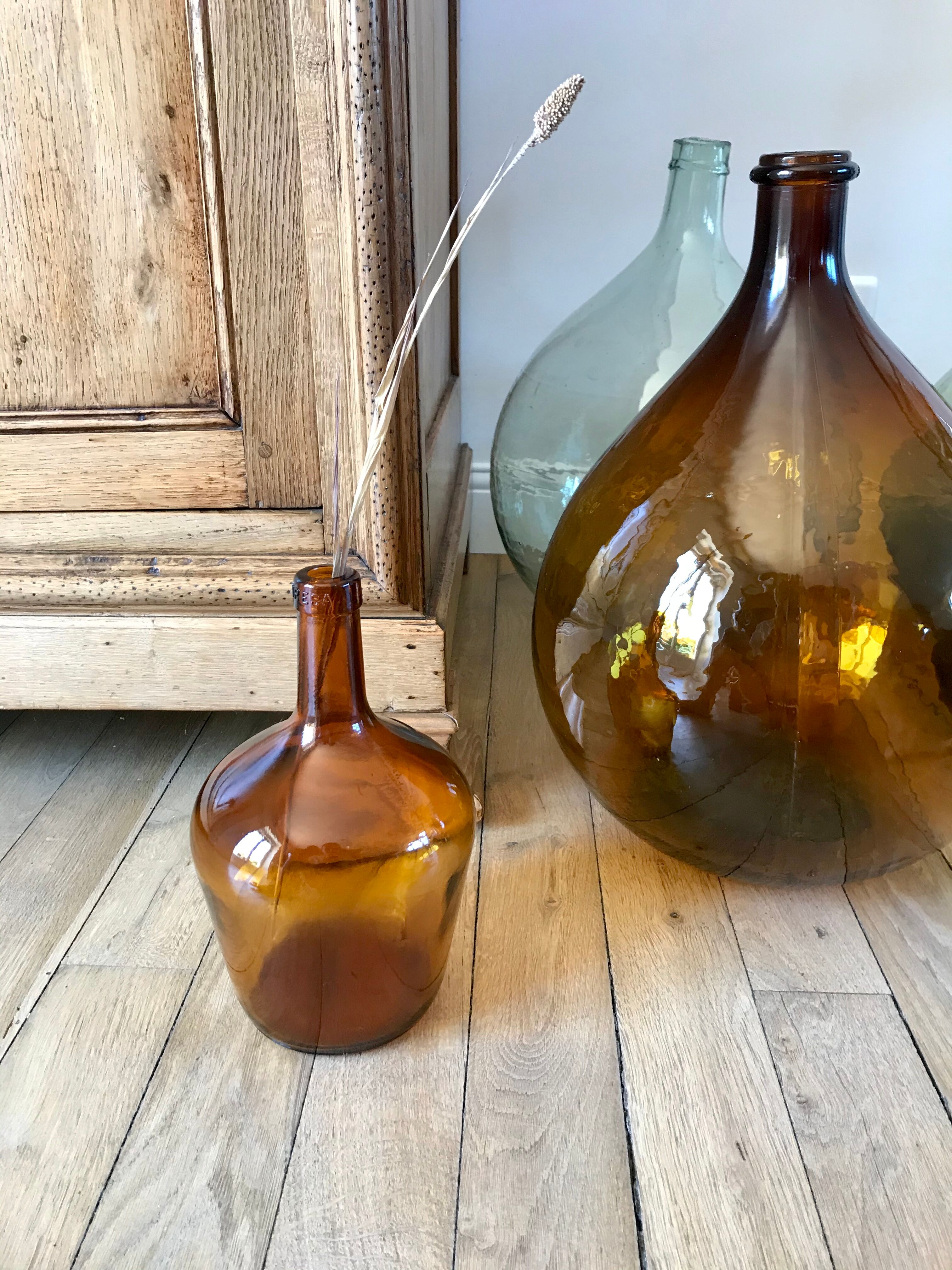 Dame-jeanne viresa couleur ambre vintage