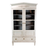 Glass Cabinet From The Gustavian Period Painted In Grey From 1810s