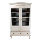 Glass Cabinet From The Gustavian Period Painted In Grey From 1810s