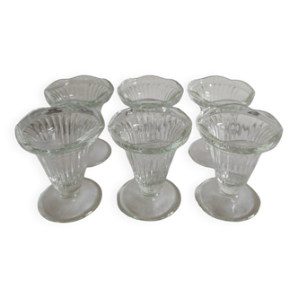 6 old ice cream bowls