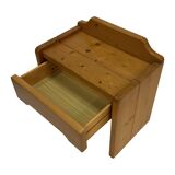 Vintage set of 2 pinewood bedside tables 70's minimalist design